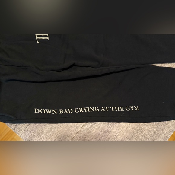 Official Taylor Swift TTPD "Down Bad Crying at the Gym" fleece joggers.Med. EUC. - Picture 2 of 9